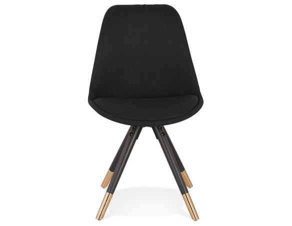 Chaise vintage POPI en tissu et bois noir