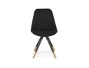 Chaise vintage POPI en tissu et bois noir