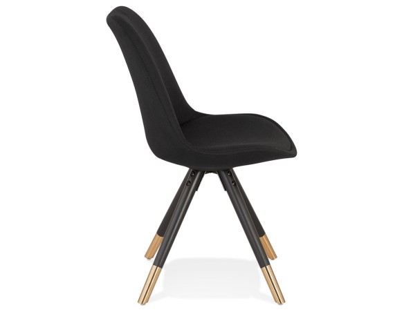 Chaise vintage POPI en tissu et bois noir