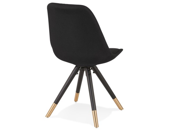 Chaise vintage POPI en tissu et bois noir