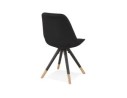 Chaise vintage POPI en tissu et bois noir