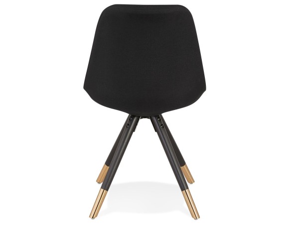 Chaise vintage POPI en tissu et bois noir