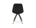 Chaise vintage POPI en tissu et bois noir