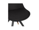 Chaise vintage POPI en tissu et bois noir