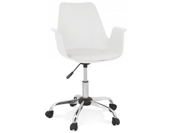 OC00570WHCH 5404028302460 Chaise de bureau avec accoudoirs TRIP blanche design