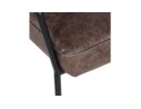 Chaise avec accoudoirs design GALLERIA brune et métal noir