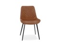 CH04310BR 5404028315286 Chaise design TAICHI en microfibre brune et pieds en métal noir