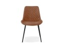 Chaise design TAICHI en microfibre brune et pieds en métal noir