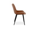 Chaise design TAICHI en microfibre brune et pieds en métal noir