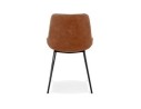 Chaise design TAICHI en microfibre brune et pieds en métal noir