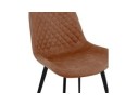 Chaise design TAICHI en microfibre brune et pieds en métal noir
