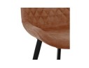 Chaise design TAICHI en microfibre brune et pieds en métal noir