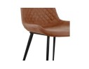 Chaise design TAICHI en microfibre brune et pieds en métal noir