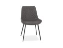 CH04320DG 5404028315309 Chaise design TAICHI en microfibre gris foncé et pieds en métal noir