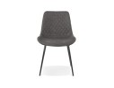 Chaise design TAICHI en microfibre gris foncé et pieds en métal noir