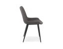 Chaise design TAICHI en microfibre gris foncé et pieds en métal noir