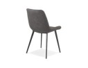 Chaise design TAICHI en microfibre gris foncé et pieds en métal noir