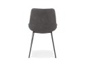 Chaise design TAICHI en microfibre gris foncé et pieds en métal noir