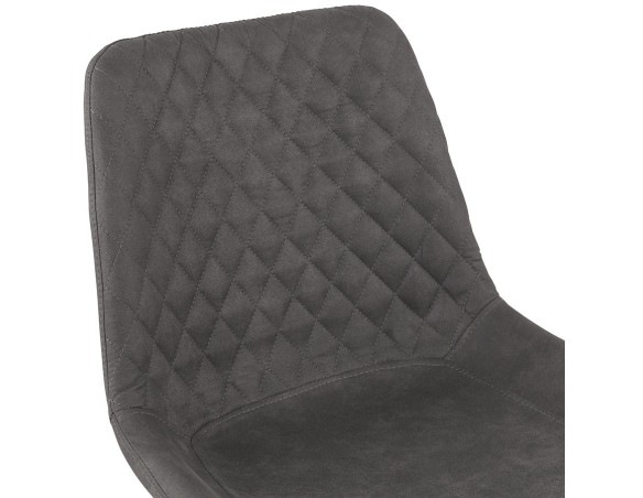 Chaise design TAICHI en microfibre gris foncé et pieds en métal noir