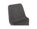 Chaise design TAICHI en microfibre gris foncé et pieds en métal noir