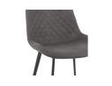 Chaise design TAICHI en microfibre gris foncé et pieds en métal noir