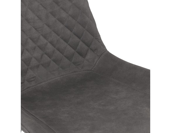 Chaise design TAICHI en microfibre gris foncé et pieds en métal noir