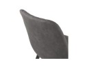 Chaise design TAICHI en microfibre gris foncé et pieds en métal noir