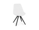 CH04920WHBL 5404028337103 Chaise design VALENTINE en tissu bouloché blanc et pieds en bois noir