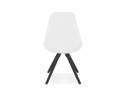 Chaise design VALENTINE en tissu bouloché blanc et pieds en bois noir