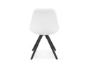 Chaise design VALENTINE en tissu bouloché blanc et pieds en bois noir