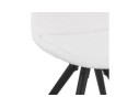 Chaise design VALENTINE en tissu bouloché blanc et pieds en bois noir