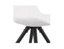 Chaise design VALENTINE en tissu bouloché blanc et pieds en bois noir