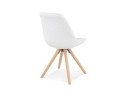 Chaise design VALENTINE en tissu bouloché blanc style scandinave