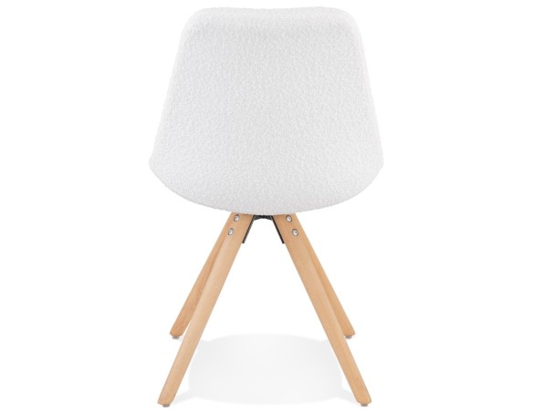 Chaise design VALENTINE en tissu bouloché blanc style scandinave