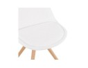 Chaise design VALENTINE en tissu bouloché blanc style scandinave