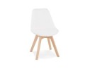 CH04940WHNA 5404028337141 Chaise design LINETTE en tissu bouloché blanc style scandinave