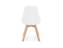 Chaise design LINETTE en tissu bouloché blanc style scandinave