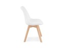 Chaise design LINETTE en tissu bouloché blanc style scandinave