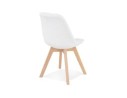 Chaise design LINETTE en tissu bouloché blanc style scandinave