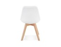 Chaise design LINETTE en tissu bouloché blanc style scandinave