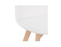 Chaise design LINETTE en tissu bouloché blanc style scandinave