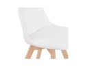 Chaise design LINETTE en tissu bouloché blanc style scandinave