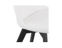 Chaise design LINETTE en tissu bouloché blanc et pieds en bois noir