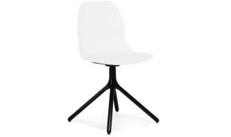 CH05190WHBL 5404028349106 Chaise design TUCANA blanche avec pieds en métal noir