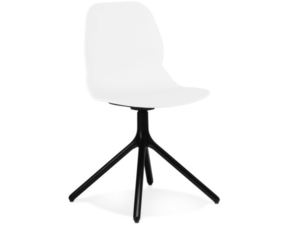 CH05190WHBL 5404028349106 Chaise design TUCANA blanche avec pieds en métal noir