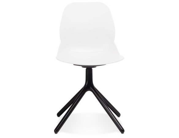 Chaise design TUCANA blanche avec pieds en métal noir