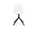 Chaise design TUCANA blanche avec pieds en métal noir