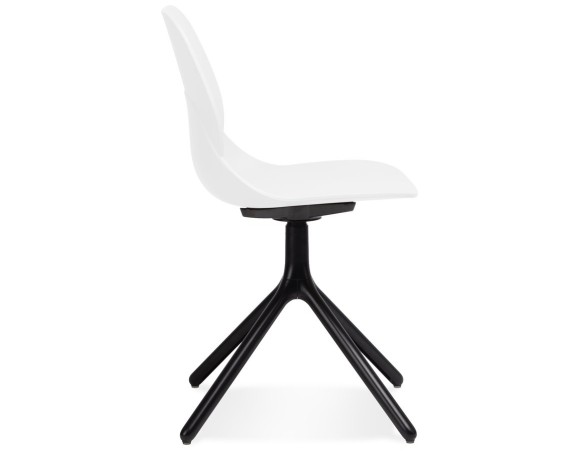 Chaise design TUCANA blanche avec pieds en métal noir