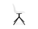 Chaise design TUCANA blanche avec pieds en métal noir
