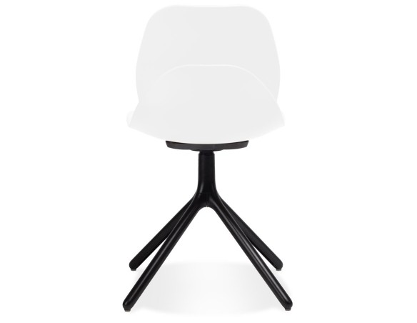Chaise design TUCANA blanche avec pieds en métal noir